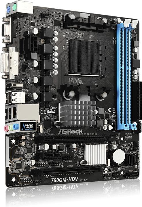Produktbild AsRock 760GM-HDV (AM3, AM3+, AMD 760G, uATX)