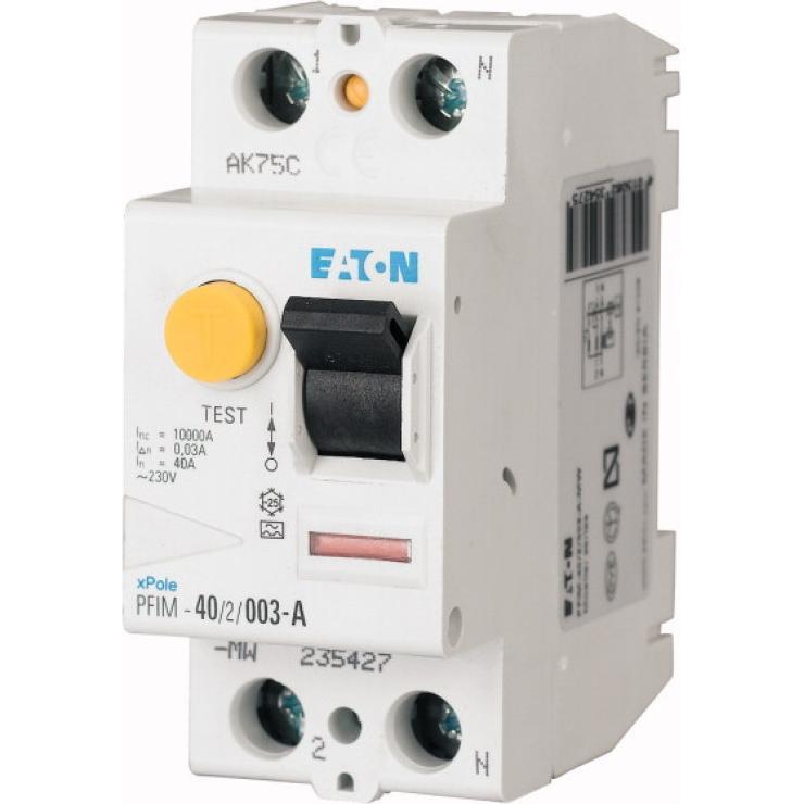 Eaton, Schutzschalter, FI-Schalter, 40A, 2p, 30mA, Typ AC 235394