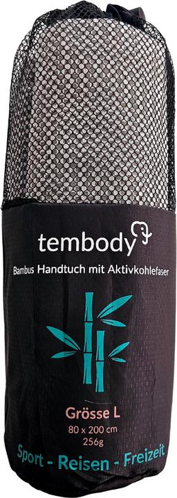 Tembo Bambus Reisehandtuch mit Aktivkohlefasern Grau L