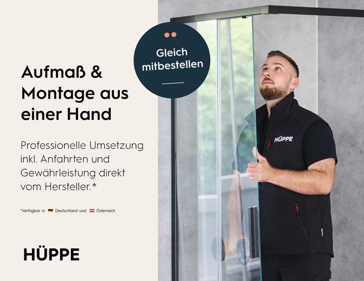 Actual product image Hüppe Classics 2 4-corner sliding door 1-piece with fixed segment, width:155 cm, height:200cm, fixi (204 cm, 155 cm, 200 cm)