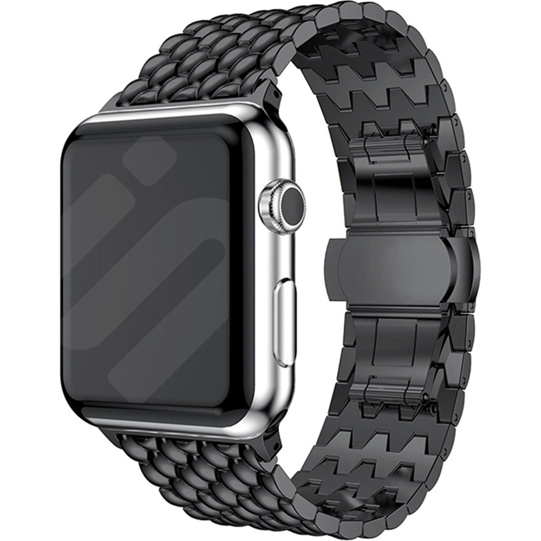 Strap-it Armband (Stahl, Apple Watch), Uhrenarmband, Schwarz