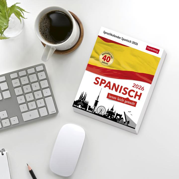 Produktbild Harenberg Spanisch Sprachkalender 2026 - Spanisch lernen leicht gemacht - Tagesabreisskalen (12.5 x 16 cm)