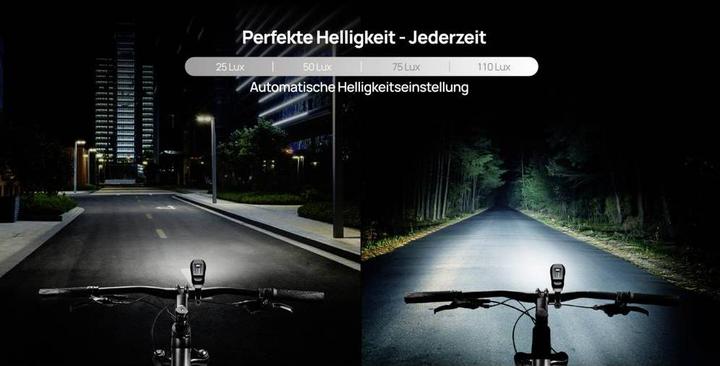 Image du produit Fischer Kit d'éclairage vélo PLUS 110 + TWIN STOP LED Noir