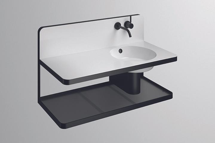 Alape Steel 19 Waschplatz WP.S19L.2, B:1000mm, H:590mm, T:490mm, Mulde rund rechts, mit Überlauf, m (490 mm, 1000 mm)