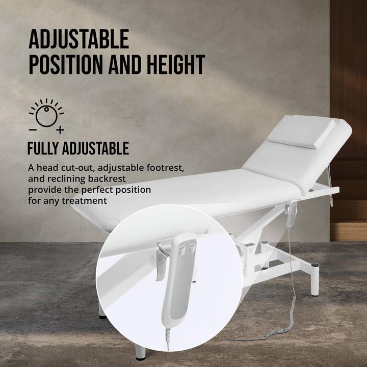 Actual product image Physa Electric Massage Table - 1 motor - 50 W - 185 x 63 x 47 - 90 cm - 150 kg - brown/white