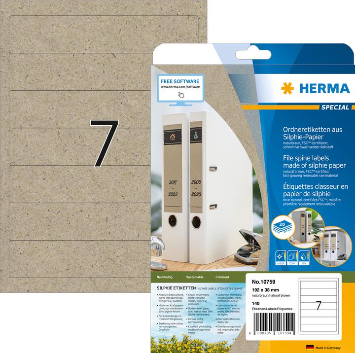 Actual product image HERMA Grass paper folder labels A4