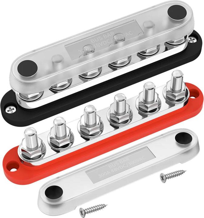 Daier Sammelschiene-Set in Marine-Qualität | 300A | 48V | 6 x M8