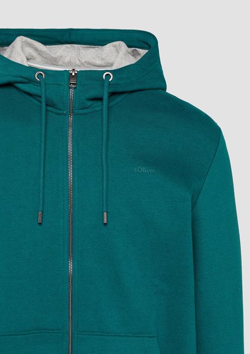Produktbild S.Oliver Sweatshirt Jacke Sweatshirt-Jacke mit Kapuze und Logo (S)
