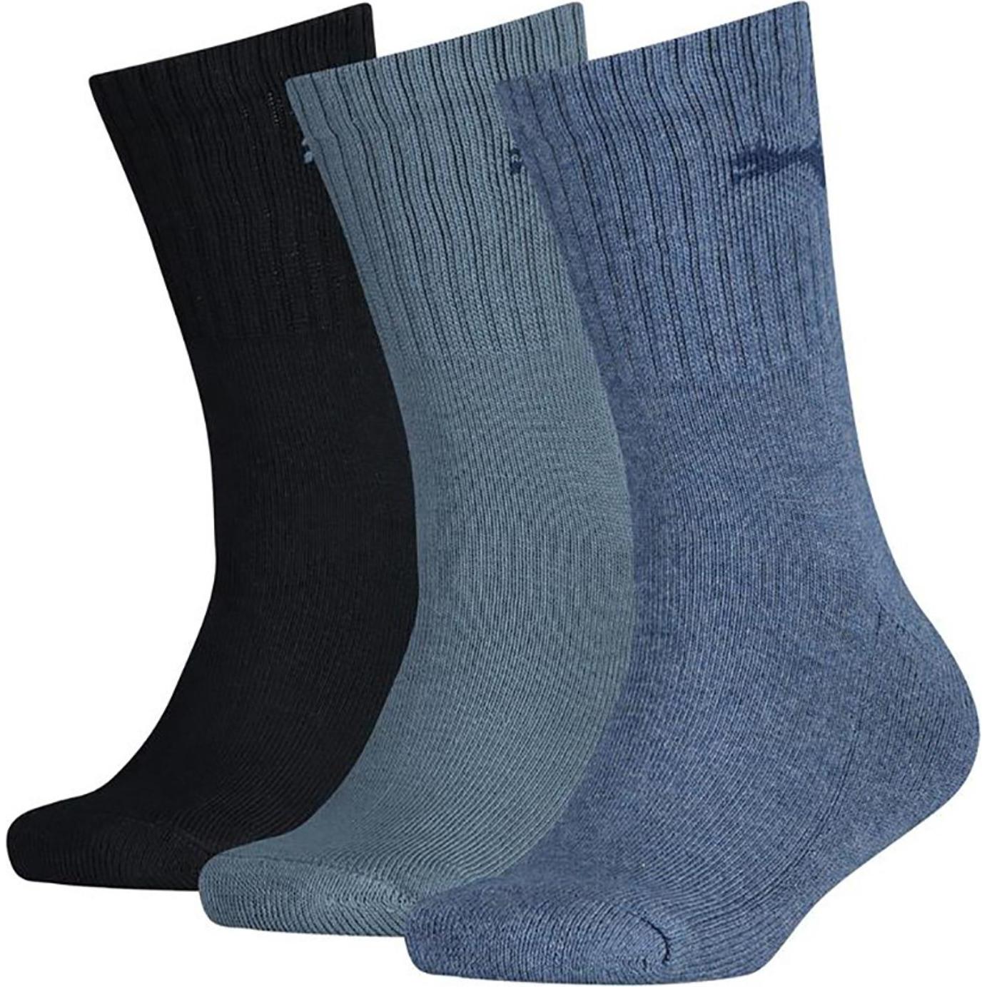Puma, Jungen, Socken, Junior Crew Sock 3p, Blau, (3er Pack, 35 - 38)