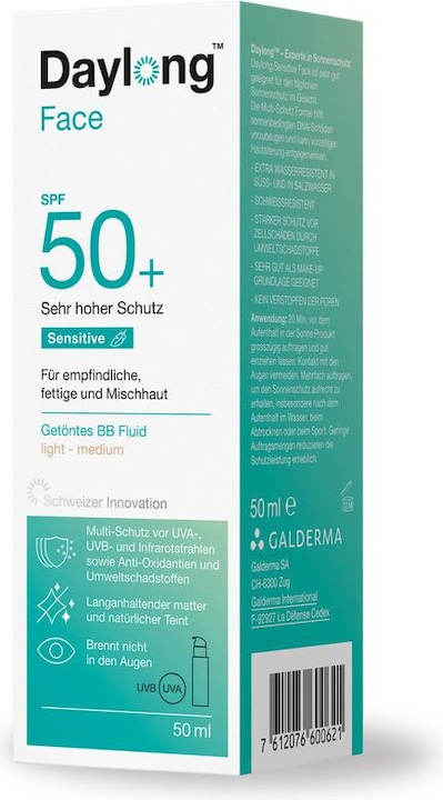 Immagine prodotto Daylong Fluido viso sensibile SPF 50+ (Crema solare viso, SPF 50+, 50 ml, 97 g)