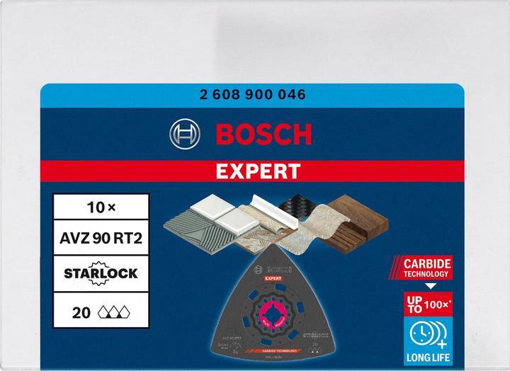 Produktbild Bosch Professional Zubehör EXPERT Sanding Plate AVZ 90 RT2 Blatt für Multifunktionswerkzeuge, 90 mm, 10-tlg. (P20)