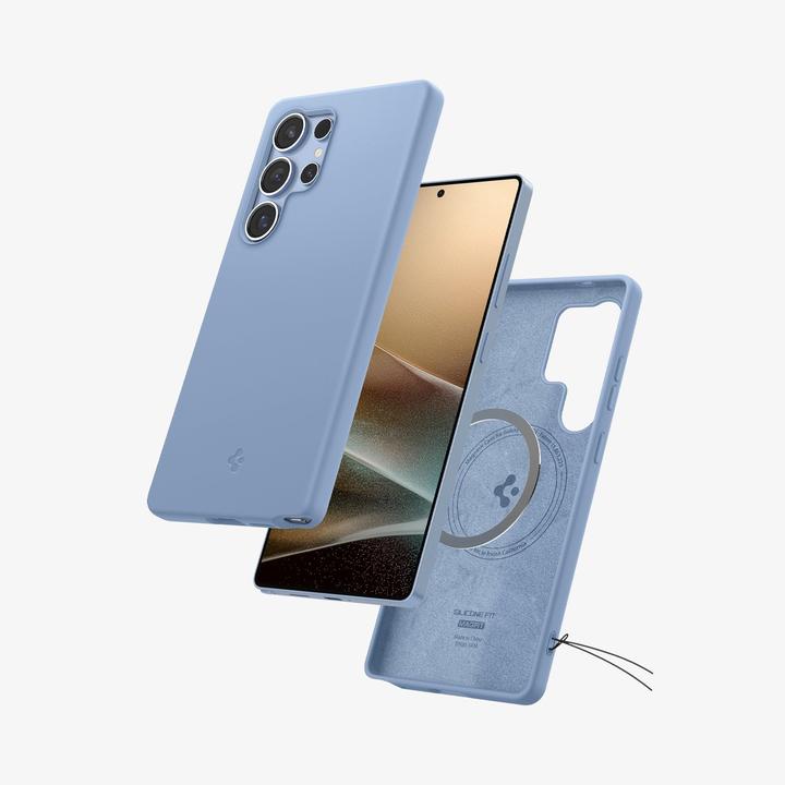 Actual product image Spigen Silicone Fit Mag Case for Samsung Galaxy S25 Ultra - Blue (Samsung Galaxy S25 Ultra)