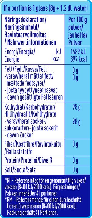 Nutritional values and ingredients NESTEA Lemon tea (333 g)
