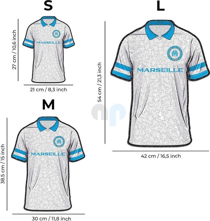 Produktbild Iconic Olympique Marseille - Trikot - Holz Puzzle Grösse S (150 Teile) (150 Teile)