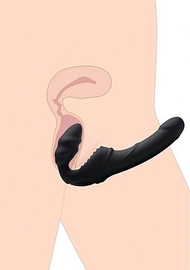 Productafbeelding XR Brands Slim Rider Ribbed Vibrating Strapless Strap-on