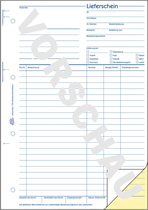 Actual product image Avery Delivery note (40 x)