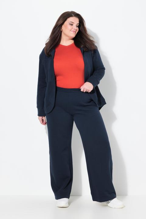 Immagine prodotto Ulla Popken Pantaloni di felpa in cotone biologico con taglio della gamba ampio e cintura elastica (42, 44)