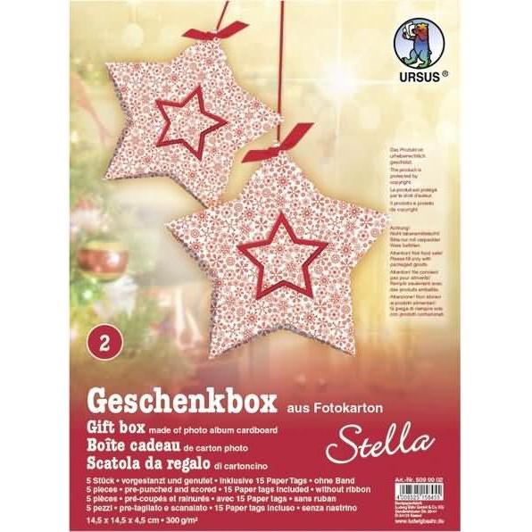 Ursus, Geschenkverpackung, Geschenkbox Stella 14,5x14,5x4cm VE=5 Stück Motiv: 02 (Geschenkbox, 5 x)