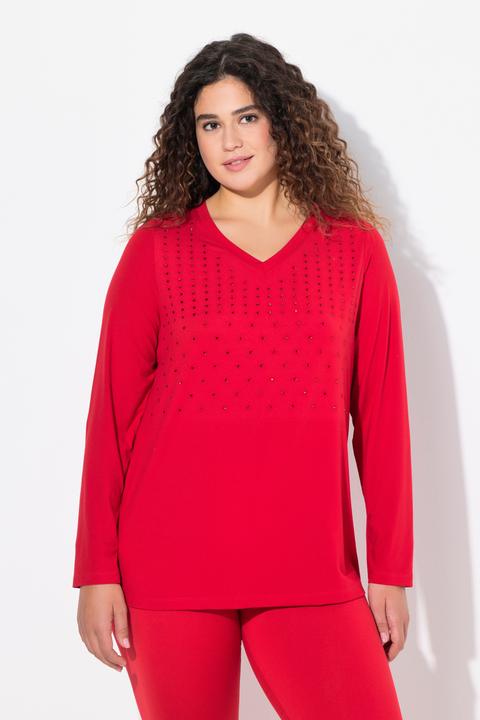 Produktbild Ulla Popken Langarmshirt, antibakteriell, V-Ausschnitt, Langarm (50, 52)
