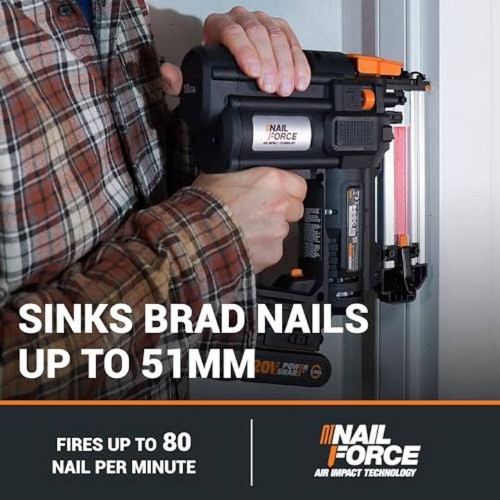 Immagine prodotto Worx Accu-nagelmachine 20V - 18GA | | PowerShare | WX842.9 | nagels met 1,2 mm en tot 50 mm lengte