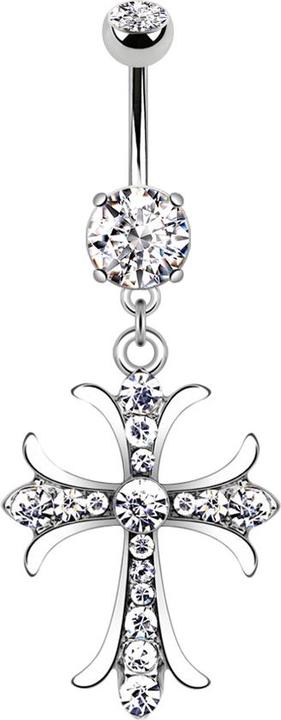 Immagine prodotto Star Piercing Banana d'argento con ciondolo in argento con due sfere di cristallo Croce celtica (Ottone, Acciaio chirurgico 316L)