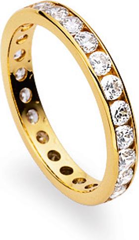 Image du produit Natsumi Schmuck Bague Alliance or jaune 18K/750 zirconium néon canal (51, Or 750/18 K)