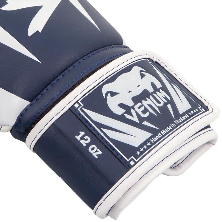 Produktbild Venum Elite Boxing Gloves - White/Navy Blue (12 OZ)