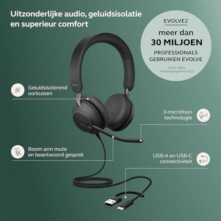 Productafbeelding Jabra Evolve2 40 SE (Bedraad, USB-C)