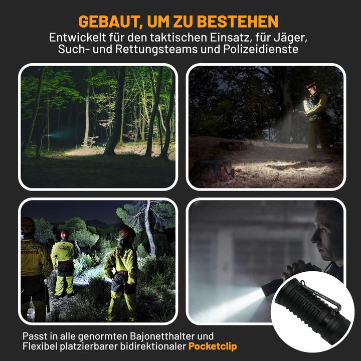 Immagine prodotto ICUserver ICU Luminator LED Taschenlampe Grosse Reichweite, IP68 (wasserdicht), mit USB-Sch (7.50 cm, 1600 lm)