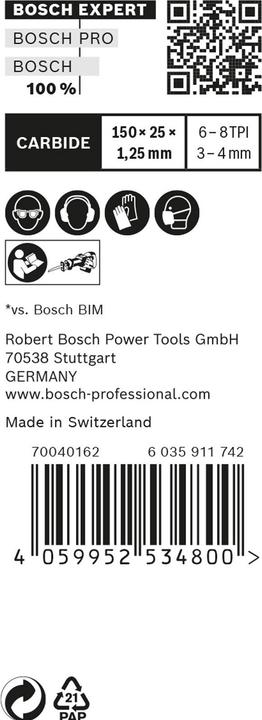 Produktbild Bosch Professional Zubehör EXPERT ‘Multi Material’ 956 XHM Säbelsägeblatt, 10 Stück