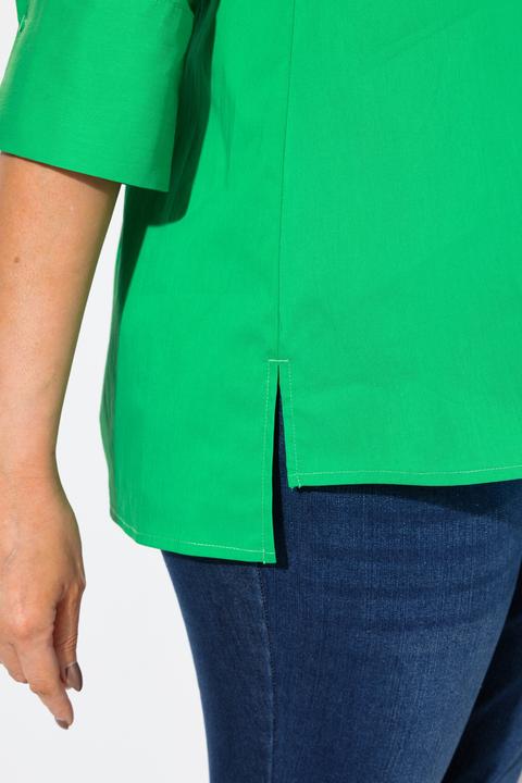 Produktbild Ulla Popken Hemdbluse, Rückenfalte, A-Linie, Hemdkragen, 3/4-Arm (62)