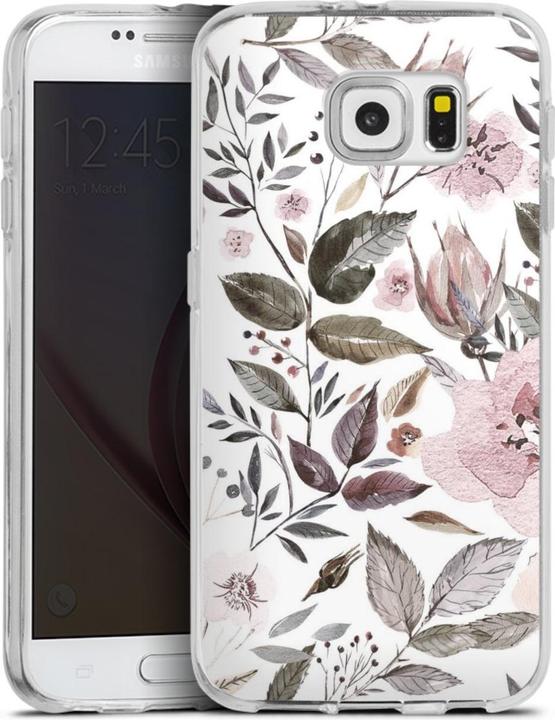Actual product image DeinDesign Silikon Hülle für Samsung Galaxy S6 Handyhülle Case Smartphone Schutzhülle Blumen Pastell (Samsung Galaxy S6)