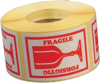 Produktbild B.N.T. Etikett "Fragile - Caution", 46 x 65 mm, Rolle mit 1.000 Etiketten