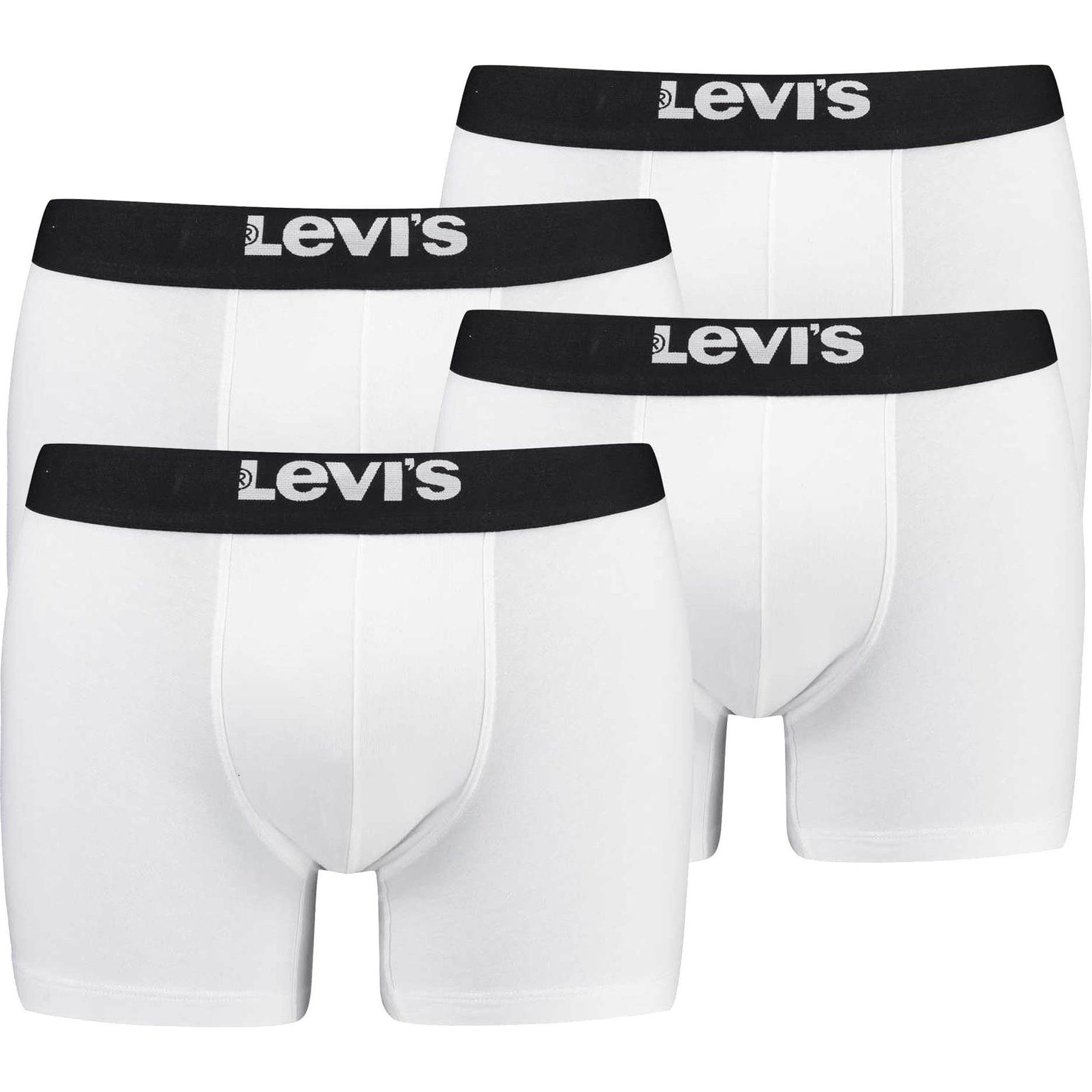 Levis, Herren, Unterhosen, Boxershort Casual, Weiss, (S, 4er Pack)
