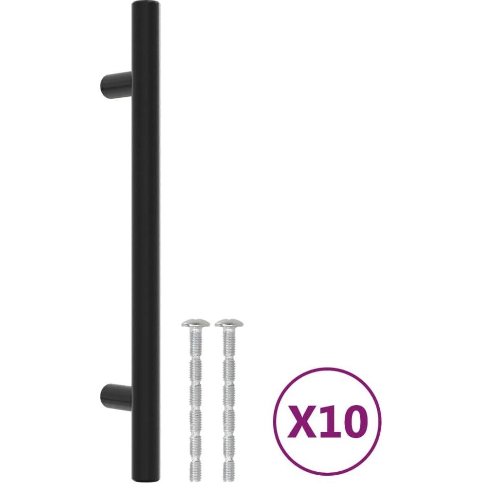 Thumbnail - VidaXL, Möbelgriff, Möbelgriffe 10 Stk. Schwarz 128 mm Edelstahl,Farbe