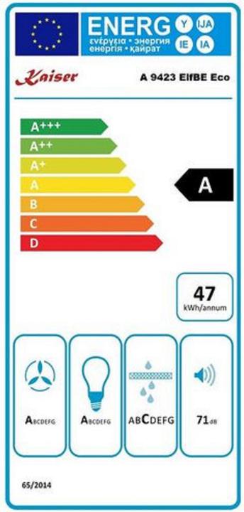 Energie-Label Kaiser A 9423 ElfBE Eco (Wandhaube)