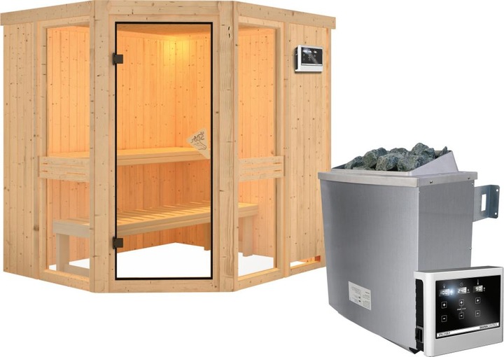Actual product image Karibu Amelia 1 without roof rim (9 KW external control)
