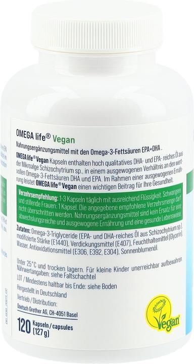 Produktbild Omega-Life Algenöl (120 Stück, Kapseln, 127 g)