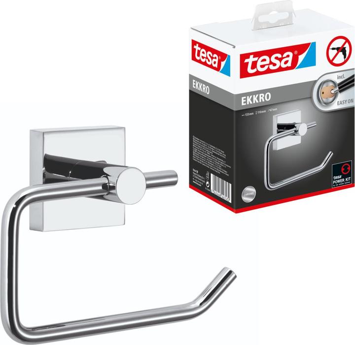 Actual product image tesa EKKRO toilet roll holder incl. adhesive solution without drilling