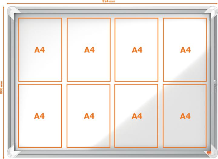 Image du produit Nobo Pacifik Vitrine d'affichage 8xA4 1902579 692x972x45mm