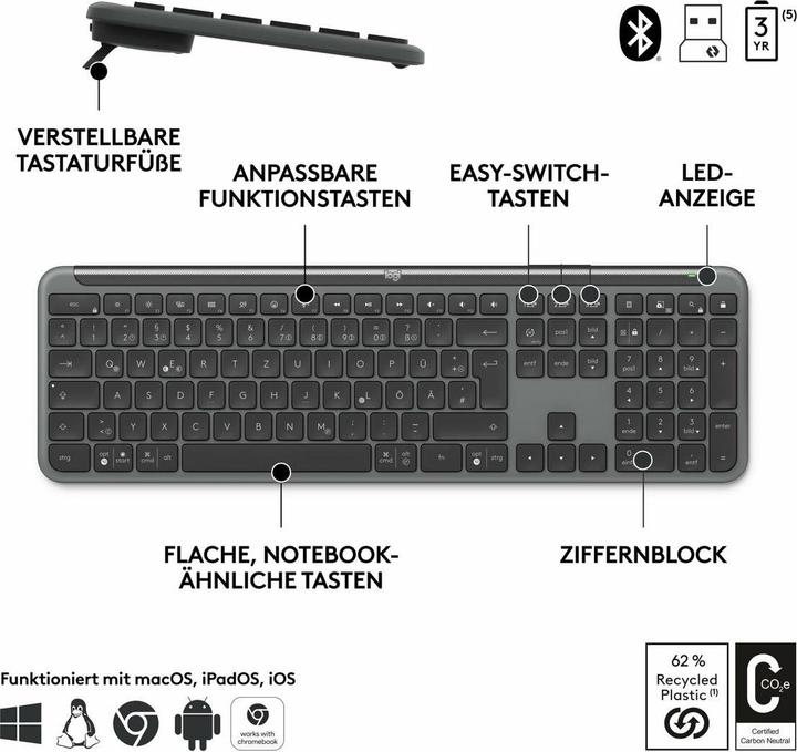 Immagine prodotto Logitech MK950 Signature Slim Combo (Germania, Senza fili)