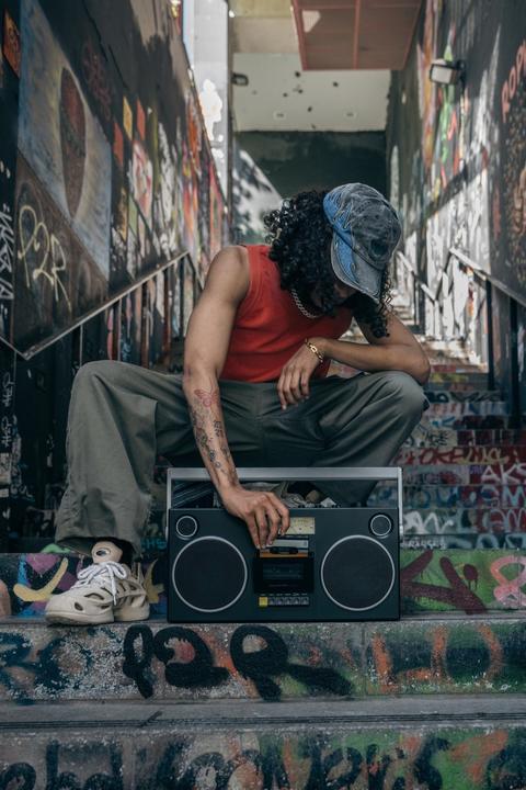 Actual product image we are rewind Curtis: Portable speaker with cassette player