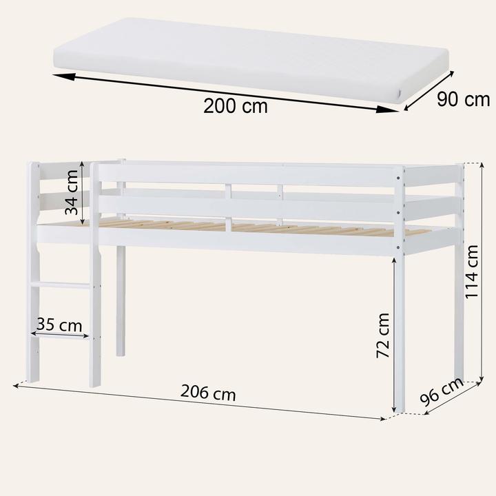 Actual product image Hoppekids Half loft bed (90x200)