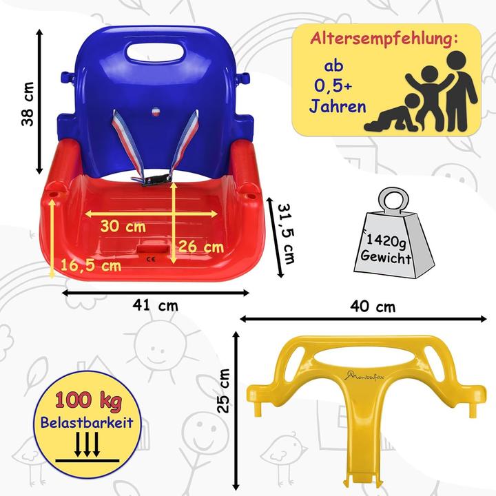 Actual product image Montafox Kinderschaukel mit Rückenlehne und Gurt