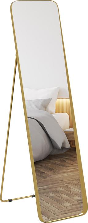 Homcom Ganzkörperspiegel Metall, Glas Gold