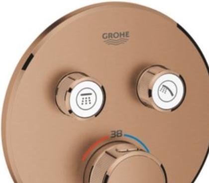Actual product image Grohe Thermostat GROHTHERM SMARTCONTROL rd 2 ASV wa sun gebü