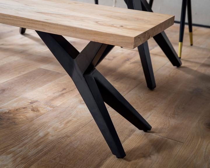 Actual product image FineBuy Esszimmerbank Sitzbank Akazie Massivholz 175 cm Essbank Loft Klein (175 cm)