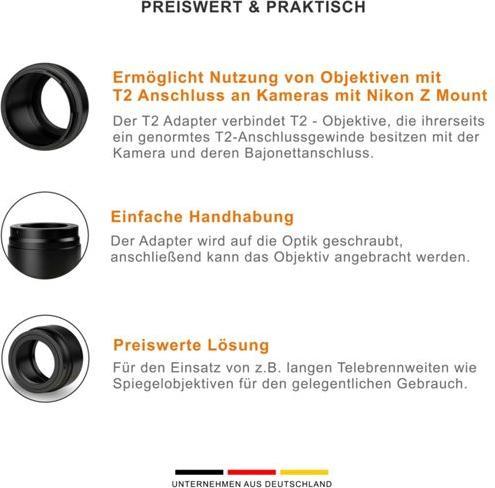 Immagine prodotto Walimex pro Adattatore T2 per Nikon Z