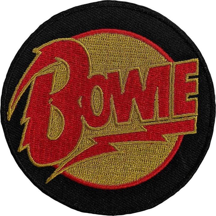 Actual product image David Bowie Diamond Dogs Woven Circle Logo Iron On Patch (1 pcs.)