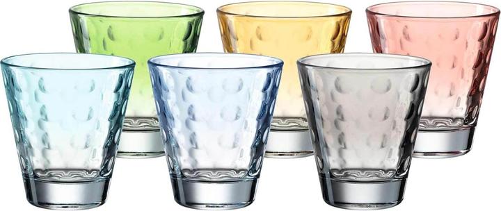 Produktbild Leonardo Trinkglas Optic Pastell 215 ml, 6 Stück, Mehrfarbig (0.22 l, 6 x)